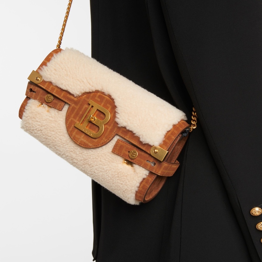 BRAND NEW SHEARLING BALMAIN PURSE